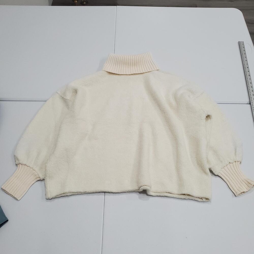 Free People Sweater Womens Medium Evening Cream Turtleneck Pullover Ribbed Knit